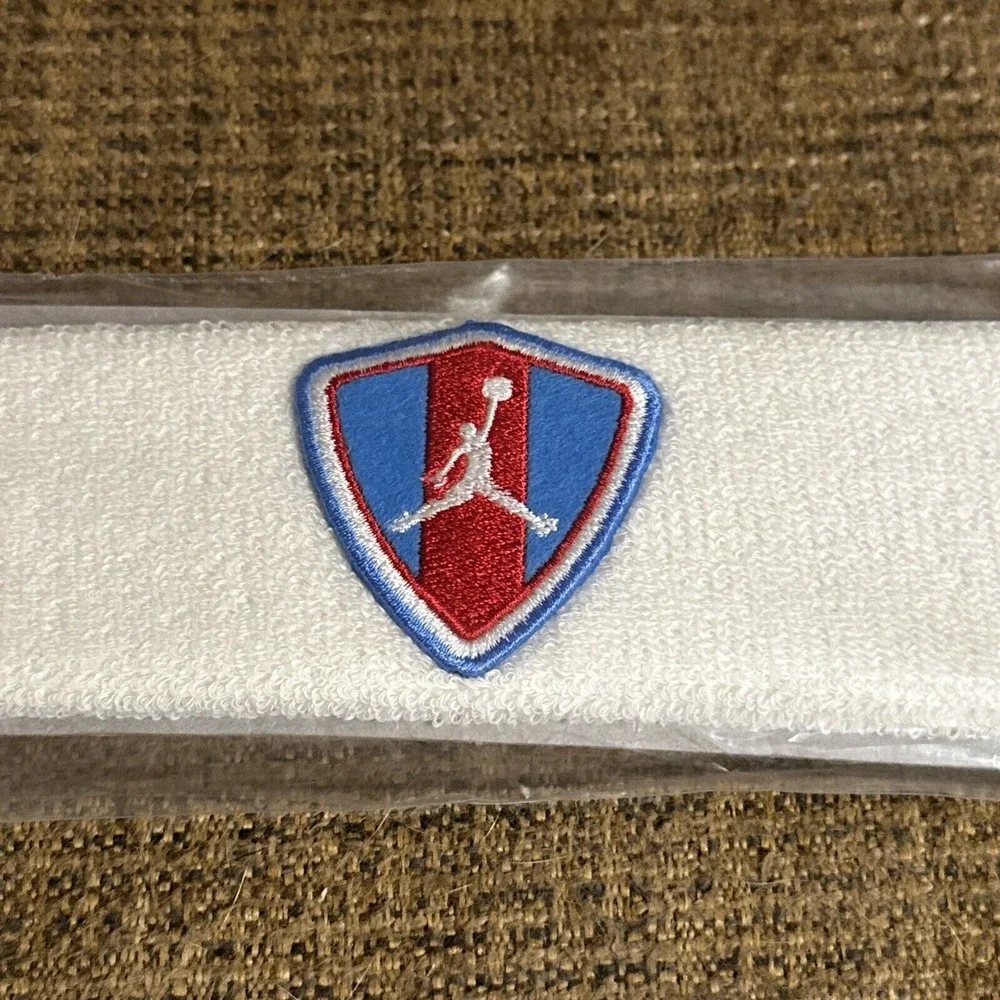 Vintage 2.5W Nike Michael Jordan Jumpman Sweat Headband Blue, Red & White -‎ NEW
